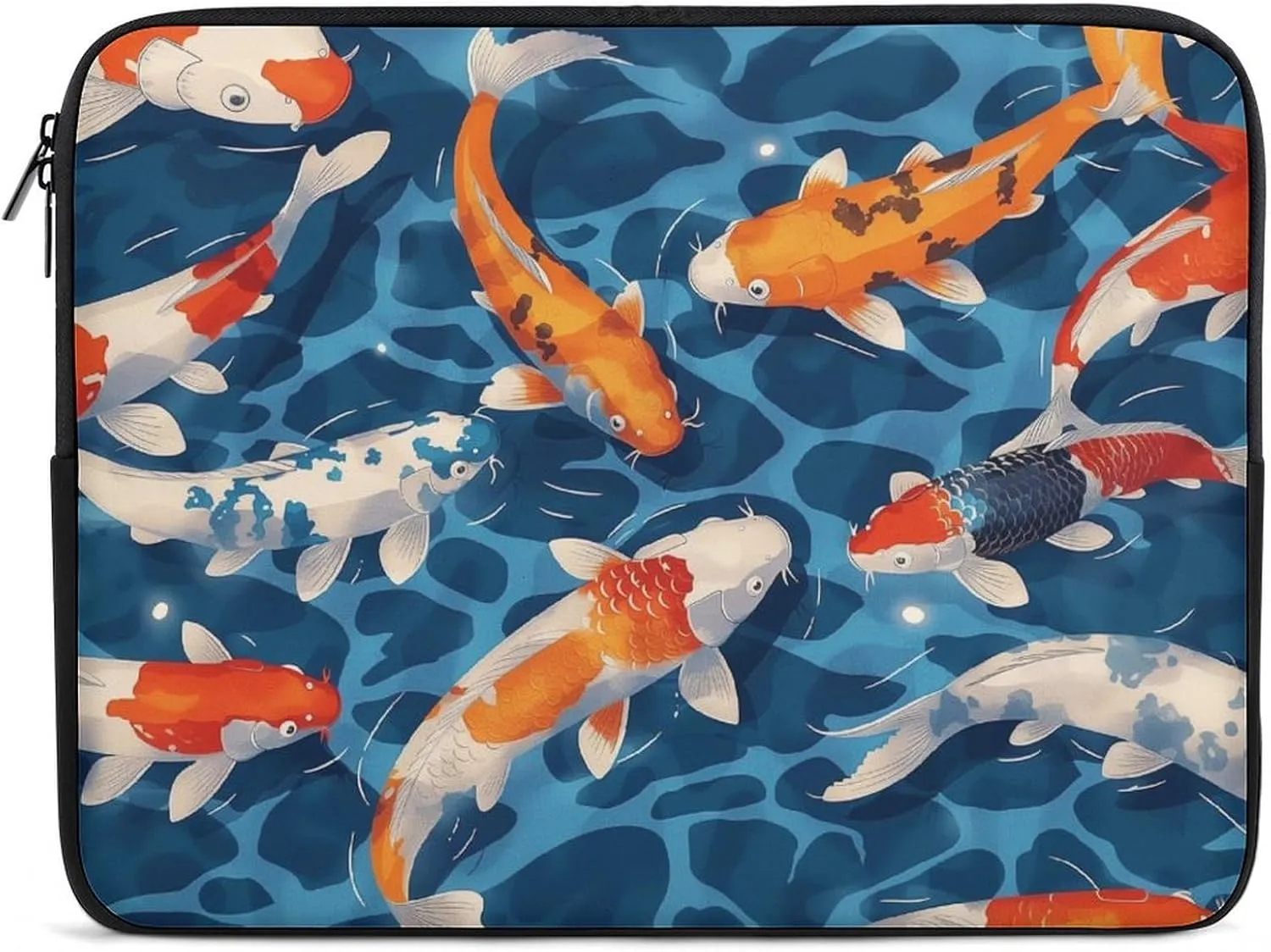 Oil Painting Pond Koi Laptop Sleeve 13/15 Inch Durable Briefcase Cover Shockproof Protective Case Handbags Portable Laptop Bag