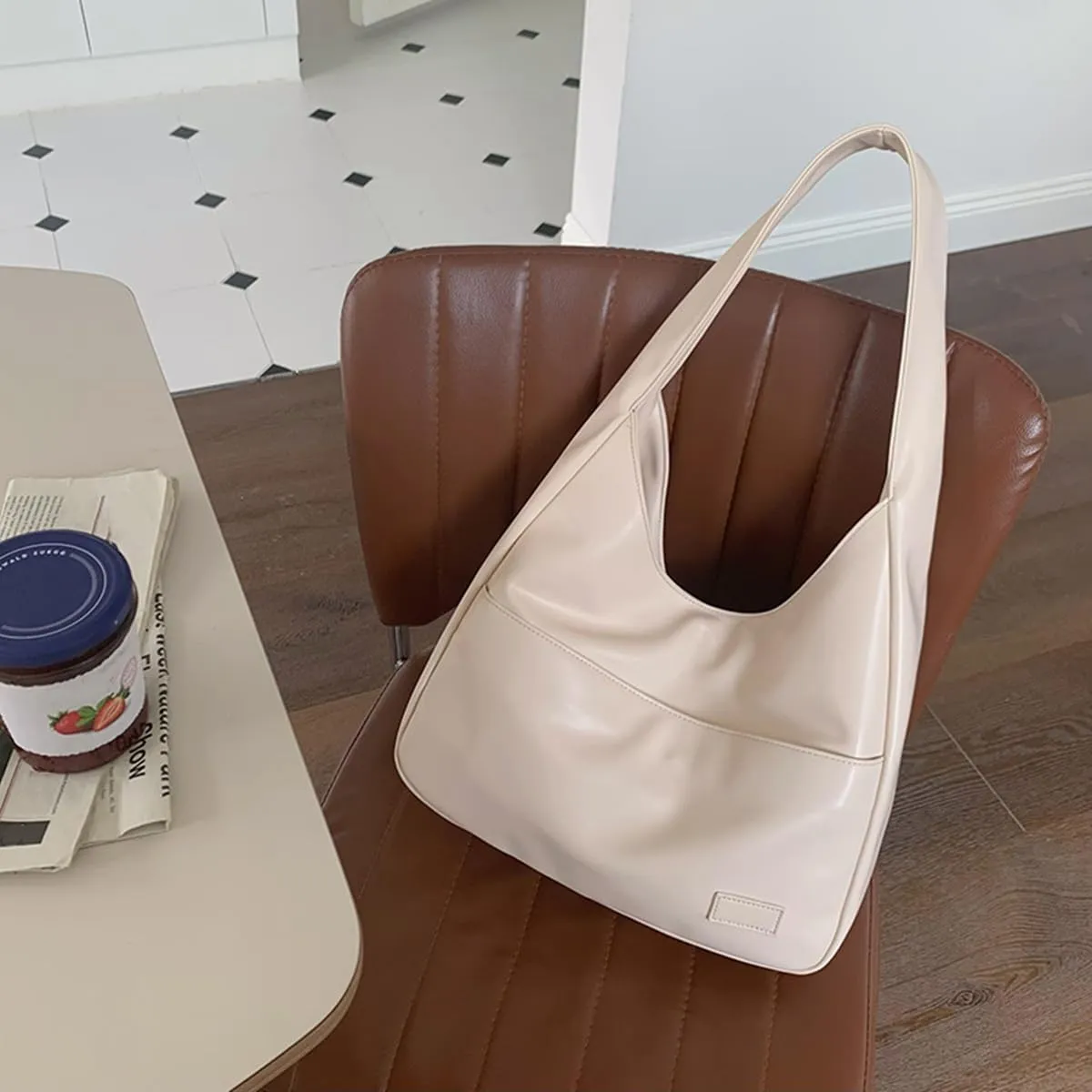 Ooomay Maya - Shoulder Bag,Vegan Leather Trendy Soft Maya Tote Bag,Leather Waterproof Work Soft Tote Bag for Women