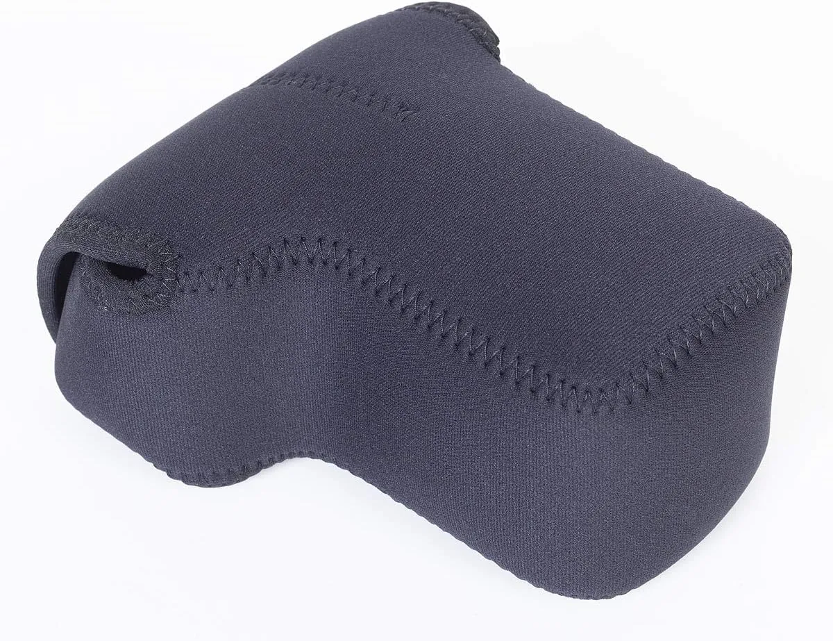 OP/TECH USA Soft Pouch – Compact Digital Camera case, Lightweight Accessories Pouch, Sleek Neoprene Sleeve for DSLR, Perfect for Backpacks & Travel – Durable Protection in Style D-Midsize OS | Black