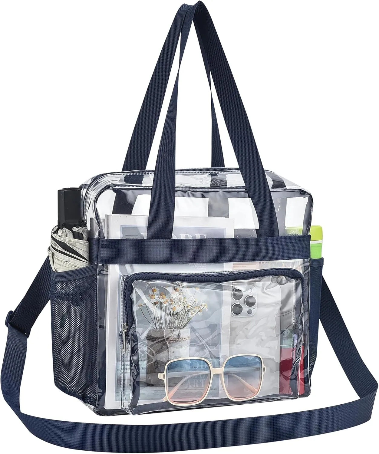 Oraben Clear Tote Bag Clear Bag Stadium Approved 12x6x12 Stadium Bag for Work, Sports Games,Gym