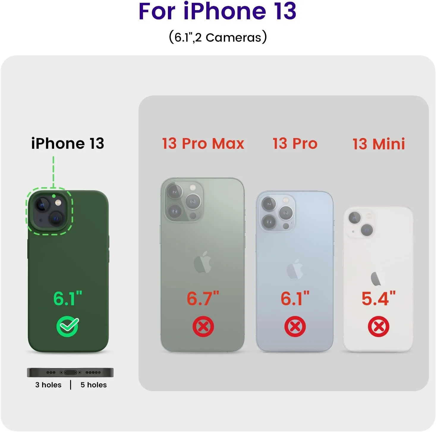 OTOFLY Designed for iPhone 13 Case, Silicone Shockproof Slim Thin Phone Case for iPhone 13 6.1 inch Clover