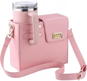 Outdoor Portable Crossbody Water Cup Storage Bag,Cross Body Bag with Water Bottle Holder Adjustable Shoulder Strap,Satchel