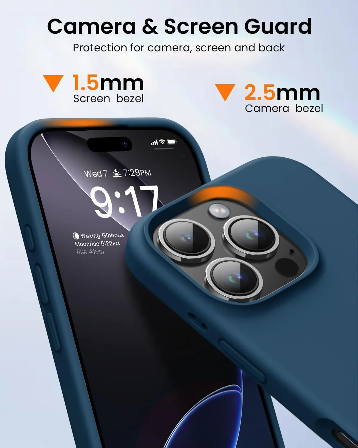 OuXul Designed for iPhone 16 Pro Case,Shockproof Liquid Silicone Protective Phone Case with Soft Anti-Scratch Microfiber Lining Ultra Slim Drop Protection Phone Cover 6.3 inch(Cobalt Blue)