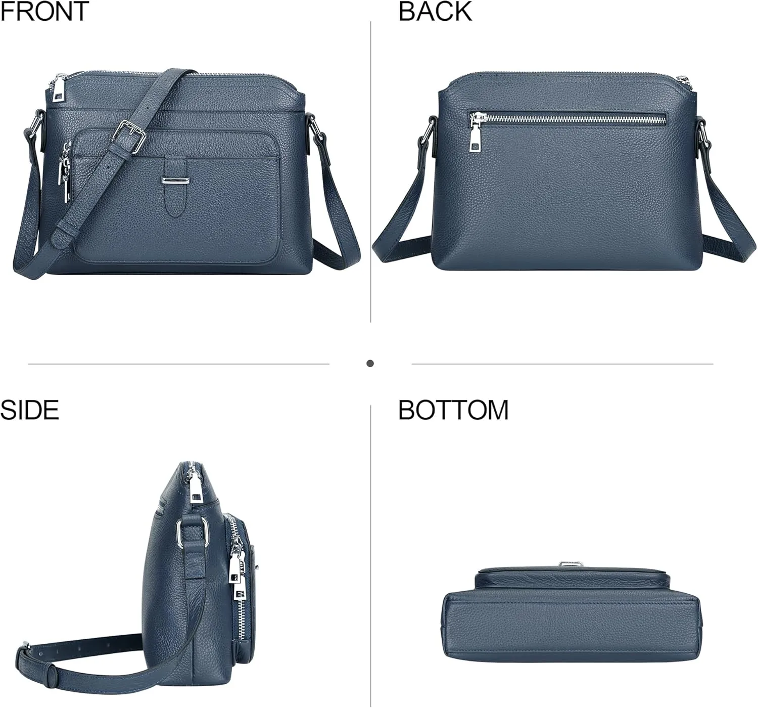 Over Earth Genuine Leather Crossbody Bags for Women Small Ladies Handbags and Purses with Card Slots