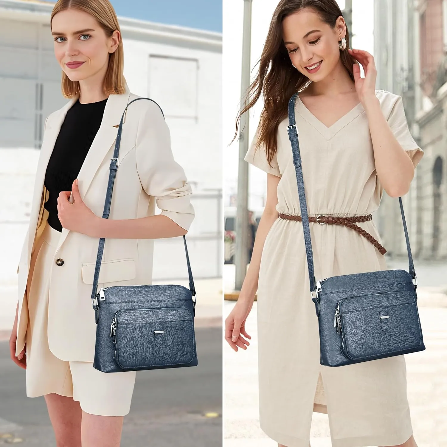 Over Earth Genuine Leather Crossbody Bags for Women Small Ladies Handbags and Purses with Card Slots