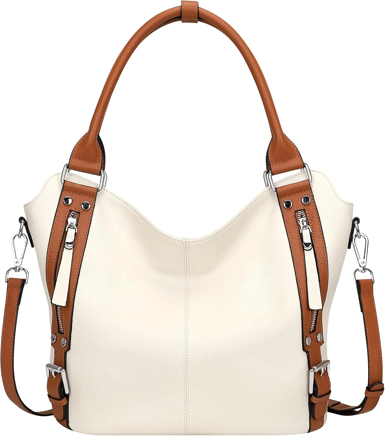 Over Earth Genuine Leather Handbags for Women Hobo Shoulder Bags Ladies Tote Bag