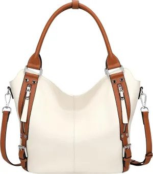 Over Earth Genuine Leather Handbags for Women Hobo Shoulder Bags Ladies Tote Bag
