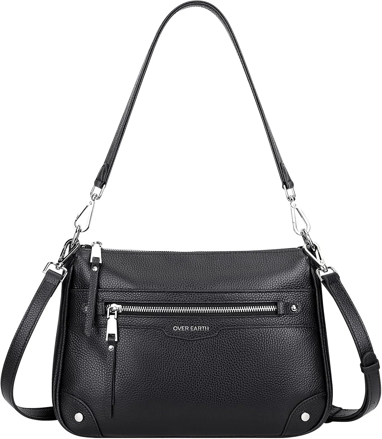 Over Earth Leather Crossbody Bags for Women Small Hobo Purses Ladies Shoulder Bag