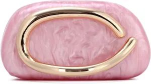 Oweisong Acrylic Clutch Purse for Women Shell Evening Bags Formal Wedding Green Clutch Shoulder Handbag with Chain