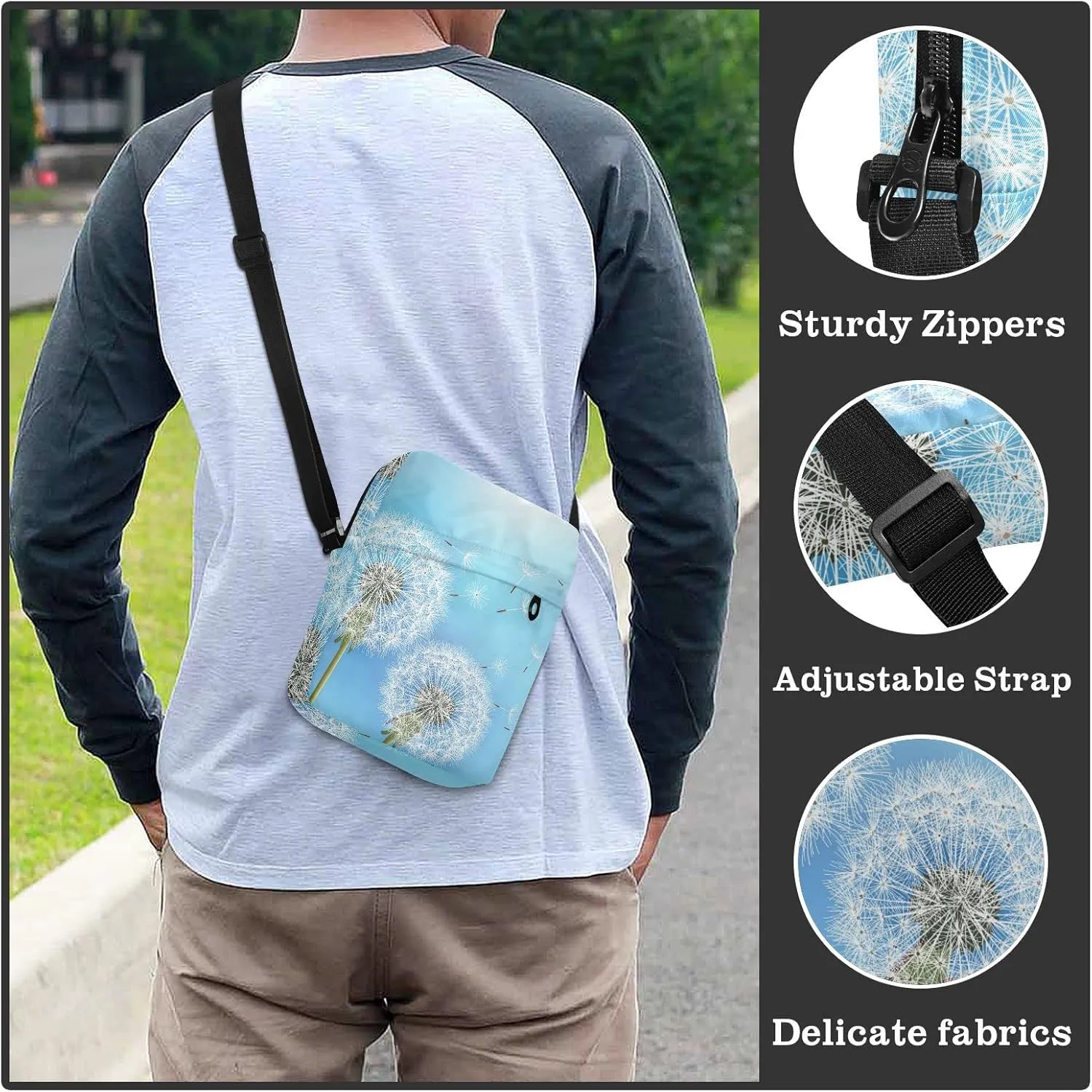 Oyihfvs Messenger Bag, Men's Crossbody Bag, Women's Crossbody Bag with Adjustable Strap