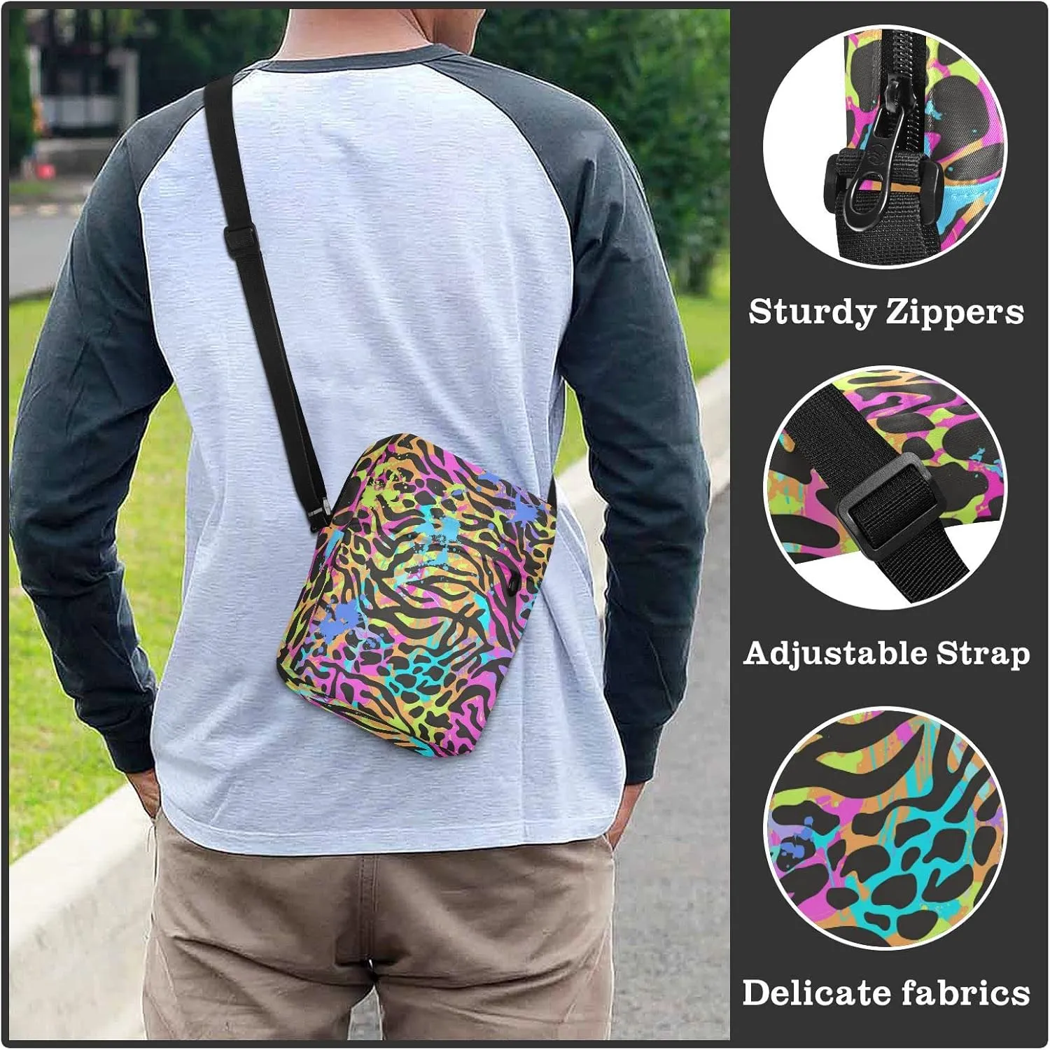 Oyihfvs Messenger Bag, Men's Crossbody Bag, Women's Crossbody Bag with Adjustable Strap