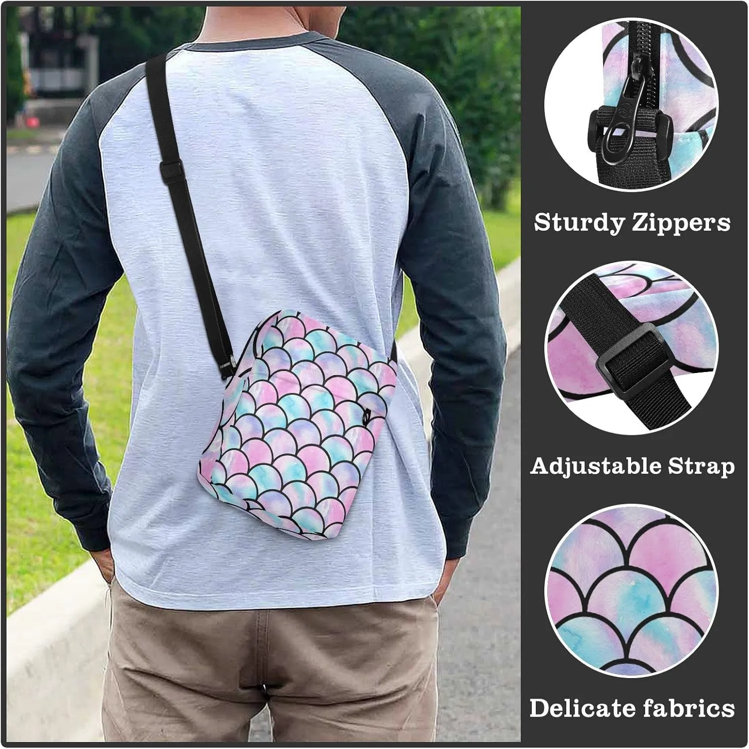 Oyihfvs Messenger Bag, Men's Crossbody Bag, Women's Crossbody Bag with Adjustable Strap