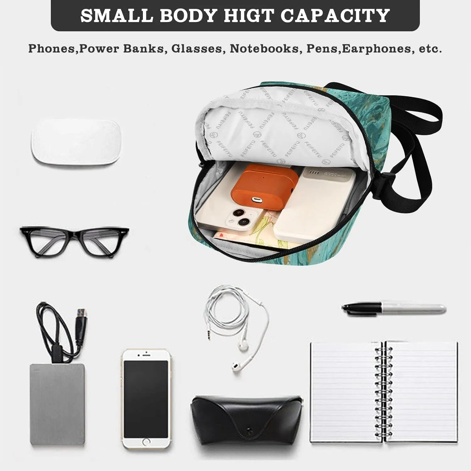 Oyihfvs Messenger Bag, Men's Crossbody Bag, Women's Crossbody Bag with Adjustable Strap