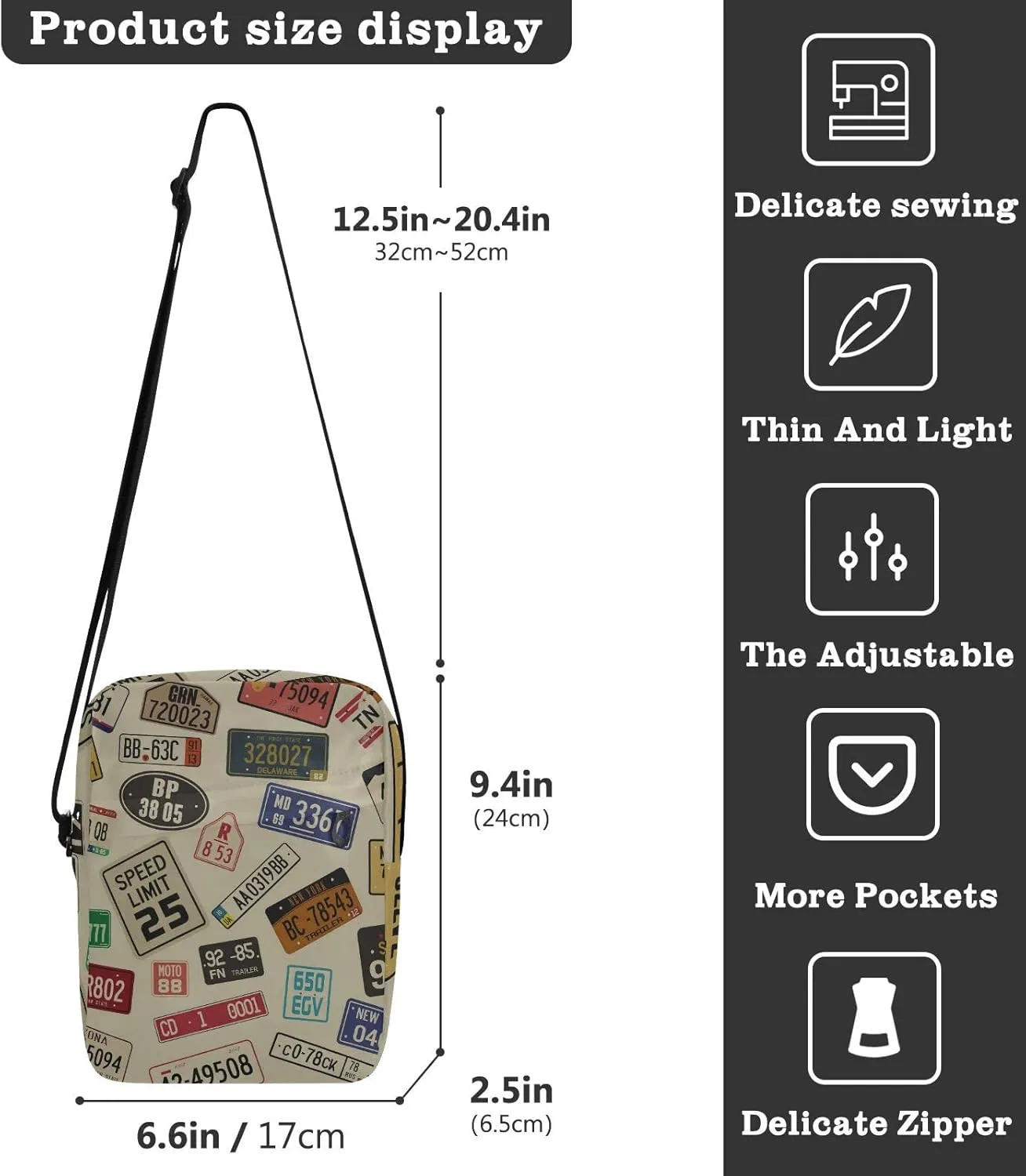 Oyihfvs Messenger Bag, Men's Crossbody Bag, Women's Crossbody Bag with Adjustable Strap