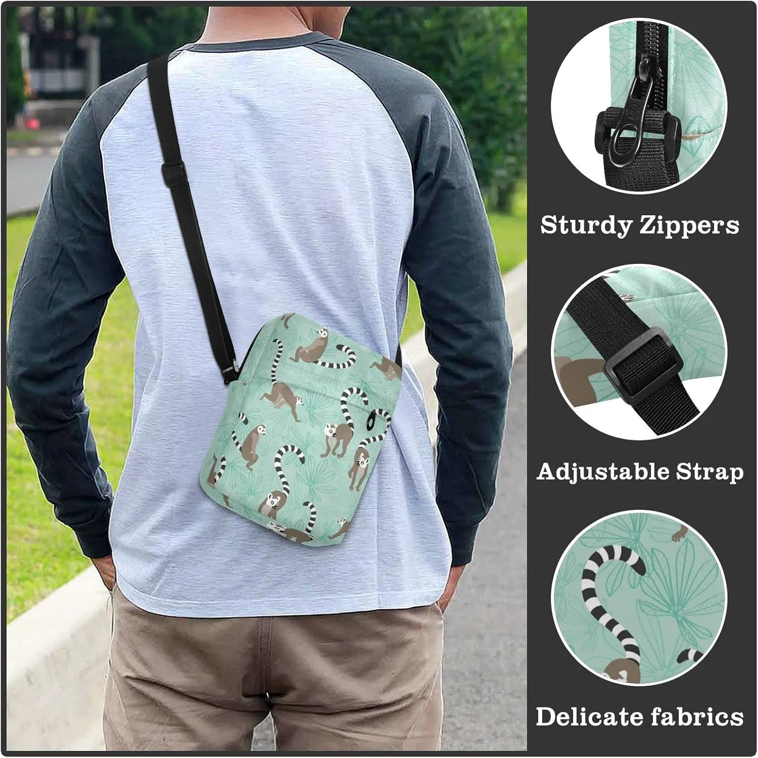 Oyihfvs Messenger Bag, Men's Crossbody Bag, Women's Crossbody Bag with Adjustable Strap