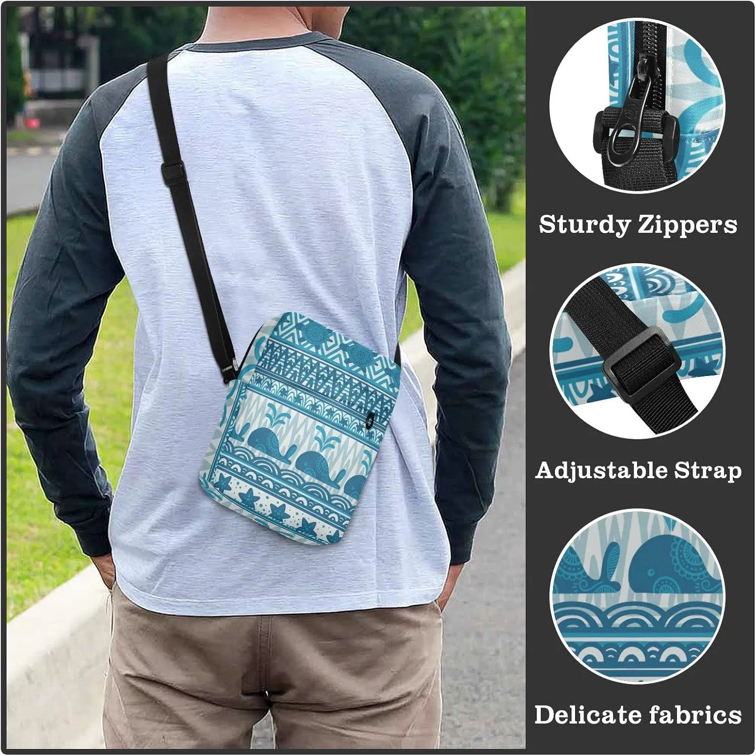 Oyihfvs Messenger Bag, Men's Crossbody Bag, Women's Crossbody Bag with Adjustable Strap