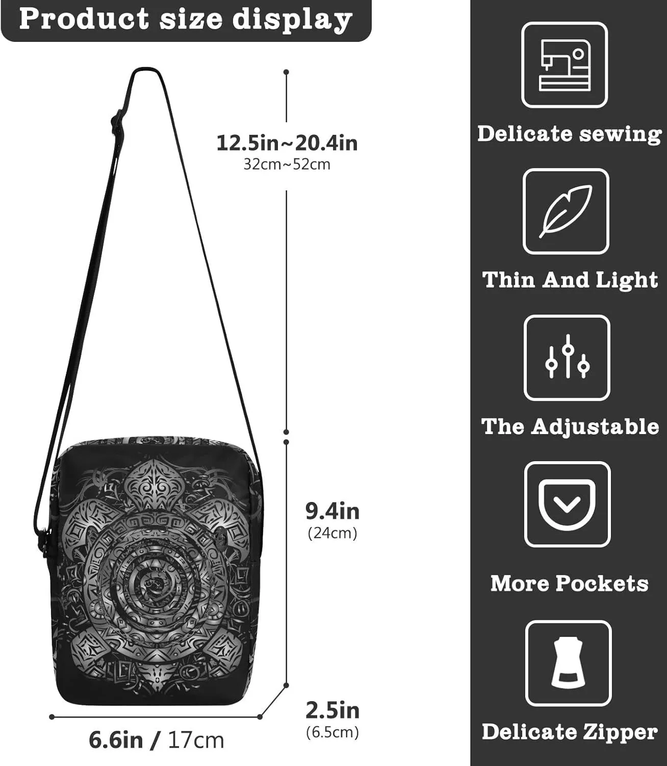 Oyihfvs Messenger Bag, Men's Crossbody Bag, Women's Crossbody Bag with Adjustable Strap