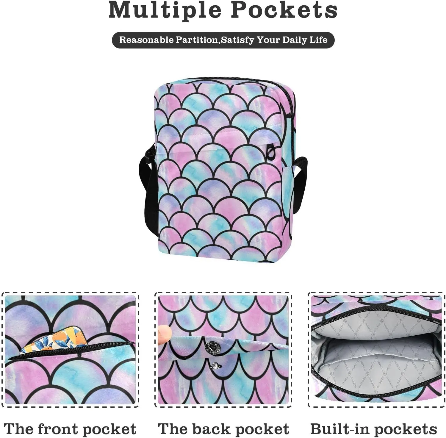 Oyihfvs Messenger Bag, Men's Crossbody Bag, Women's Crossbody Bag with Adjustable Strap