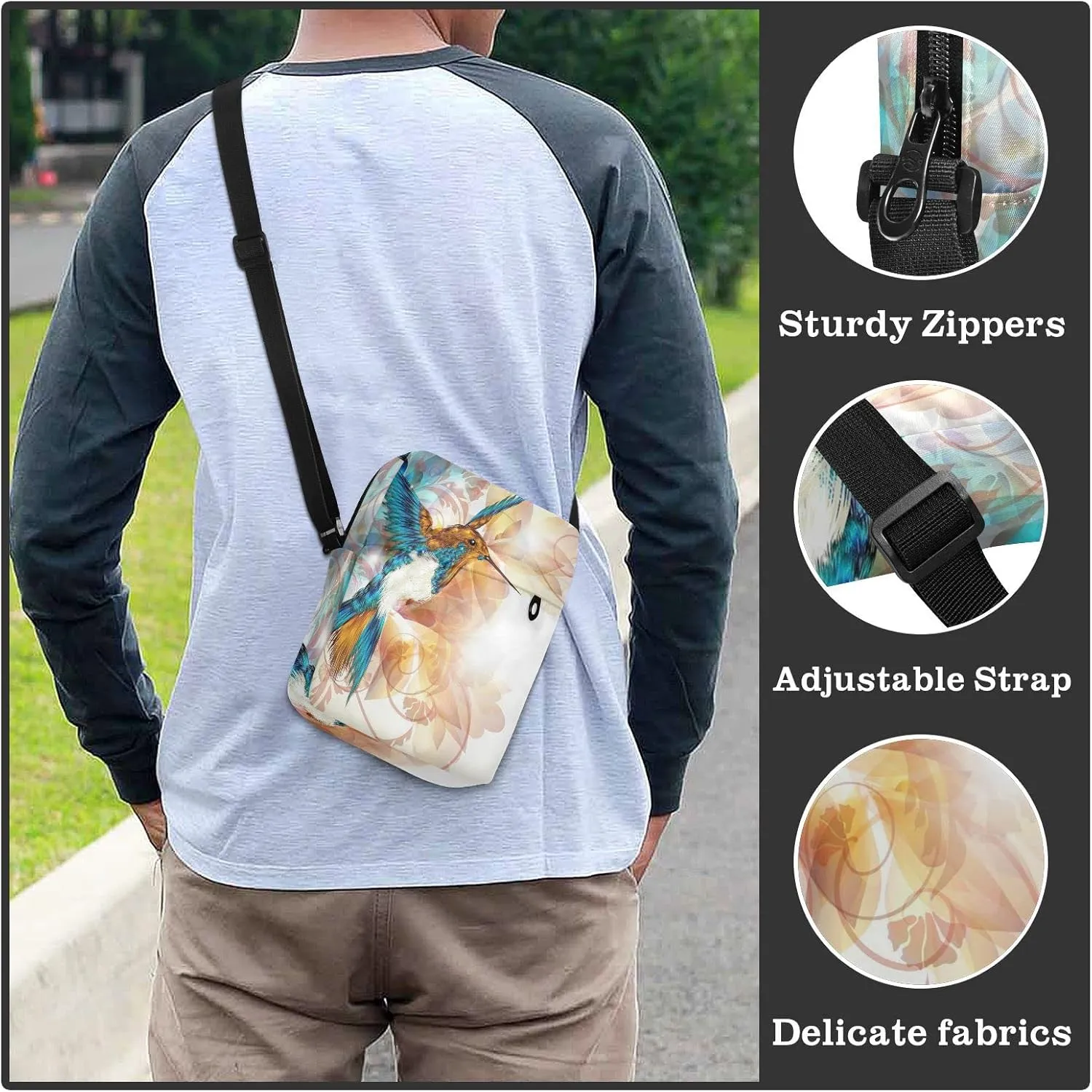 Oyihfvs Messenger Bag, Men's Crossbody Bag, Women's Crossbody Bag with Adjustable Strap