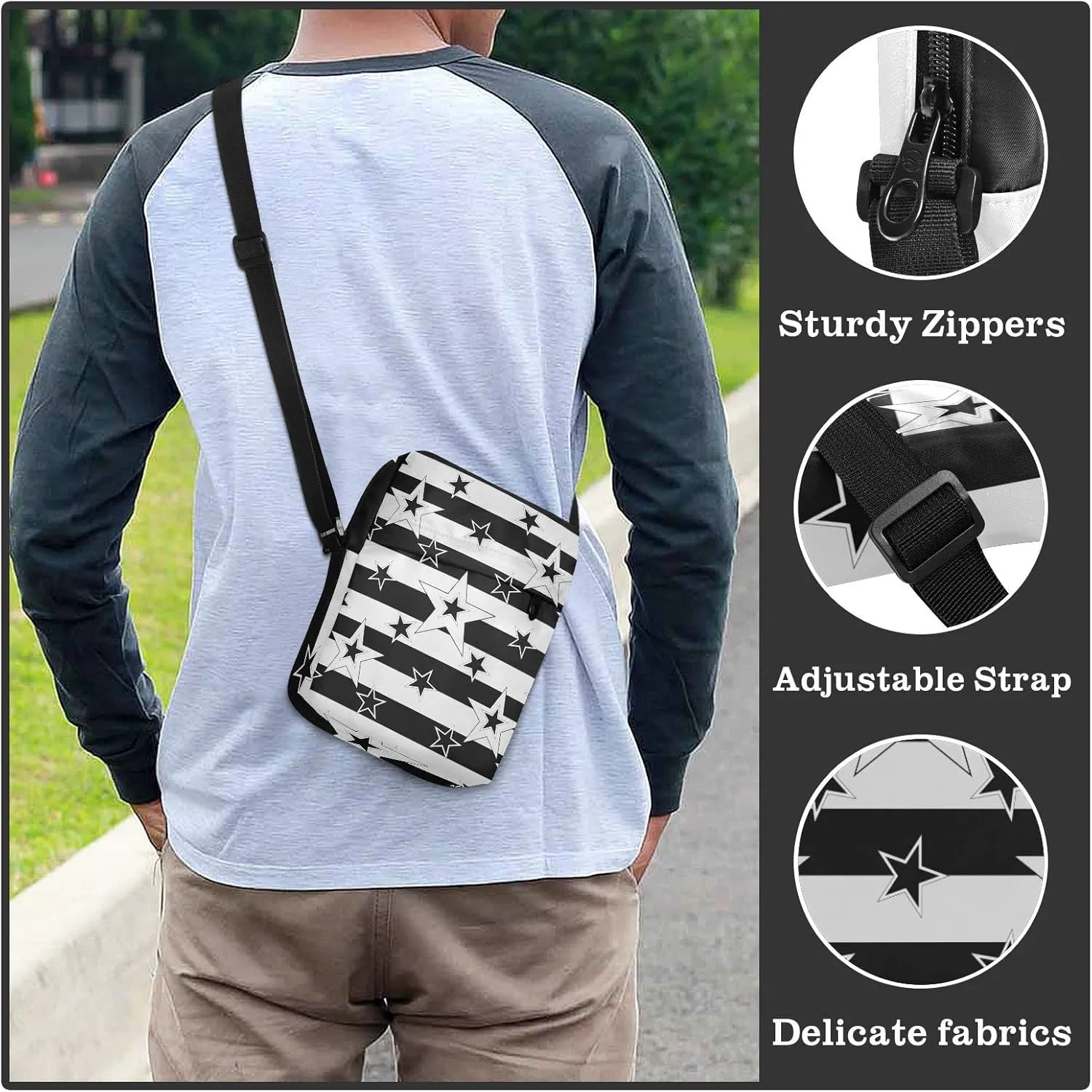 Oyihfvs Messenger Bag, Men's Crossbody Bag, Women's Crossbody Bag with Adjustable Strap