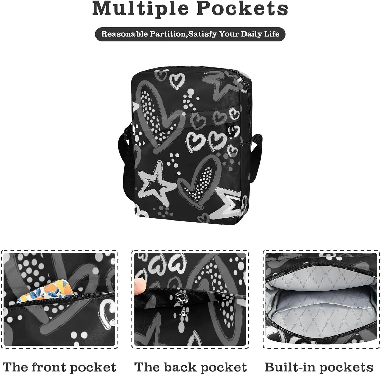 Oyihfvs Messenger Bag, Men's Crossbody Bag, Women's Crossbody Bag with Adjustable Strap