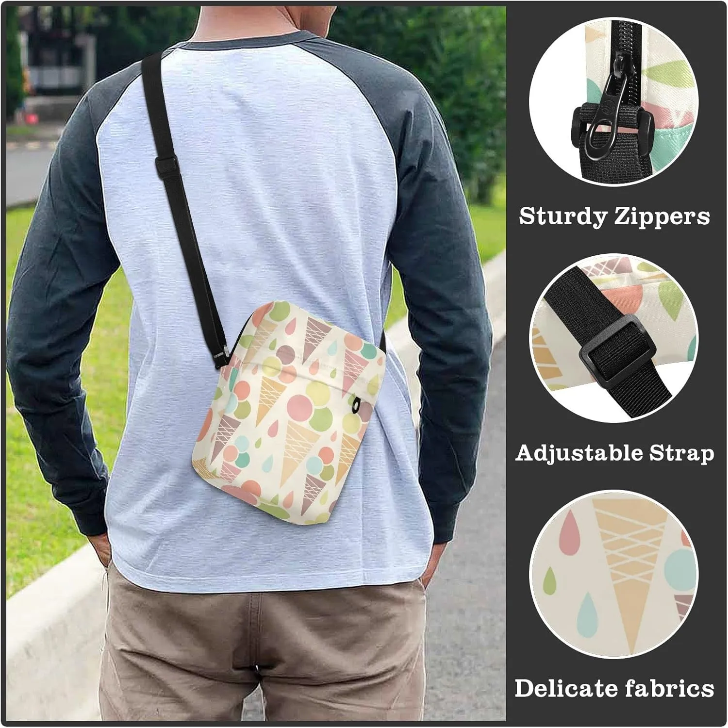 Oyihfvs Messenger Bag, Men's Crossbody Bag, Women's Crossbody Bag with Adjustable Strap
