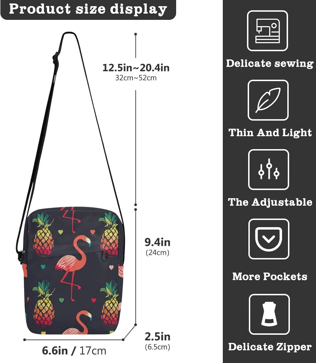 Oyihfvs Messenger Bag, Men's Crossbody Bag, Women's Crossbody Bag with Adjustable Strap