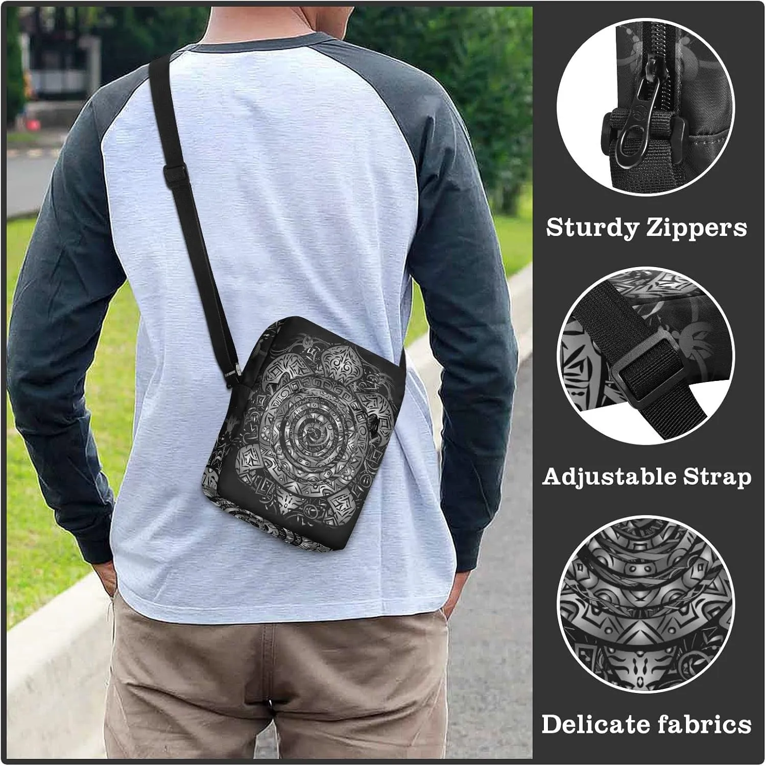 Oyihfvs Messenger Bag, Men's Crossbody Bag, Women's Crossbody Bag with Adjustable Strap