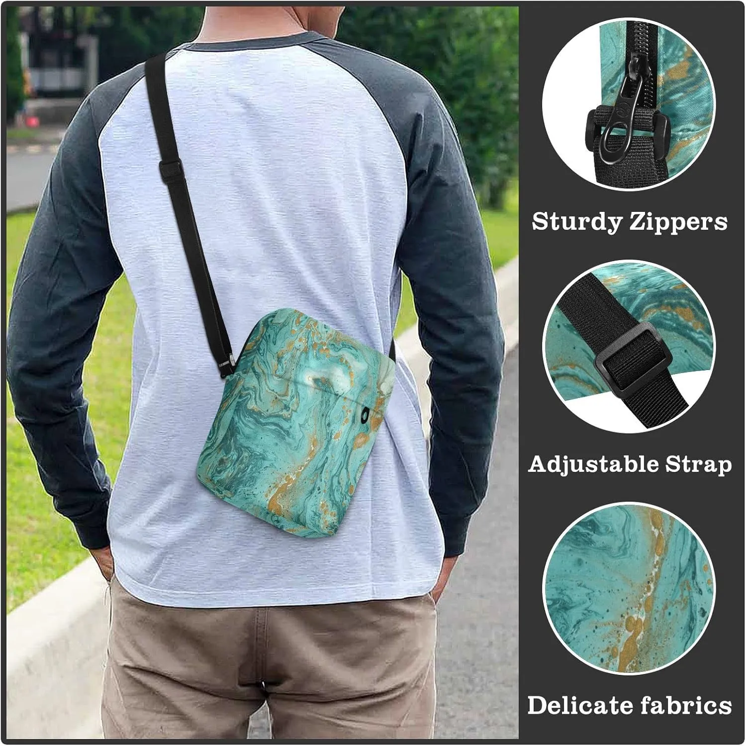 Oyihfvs Messenger Bag, Men's Crossbody Bag, Women's Crossbody Bag with Adjustable Strap