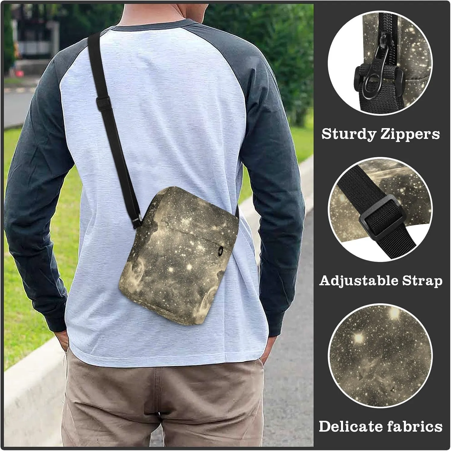 Oyihfvs Messenger Bag, Men's Crossbody Bag, Women's Crossbody Bag with Adjustable Strap