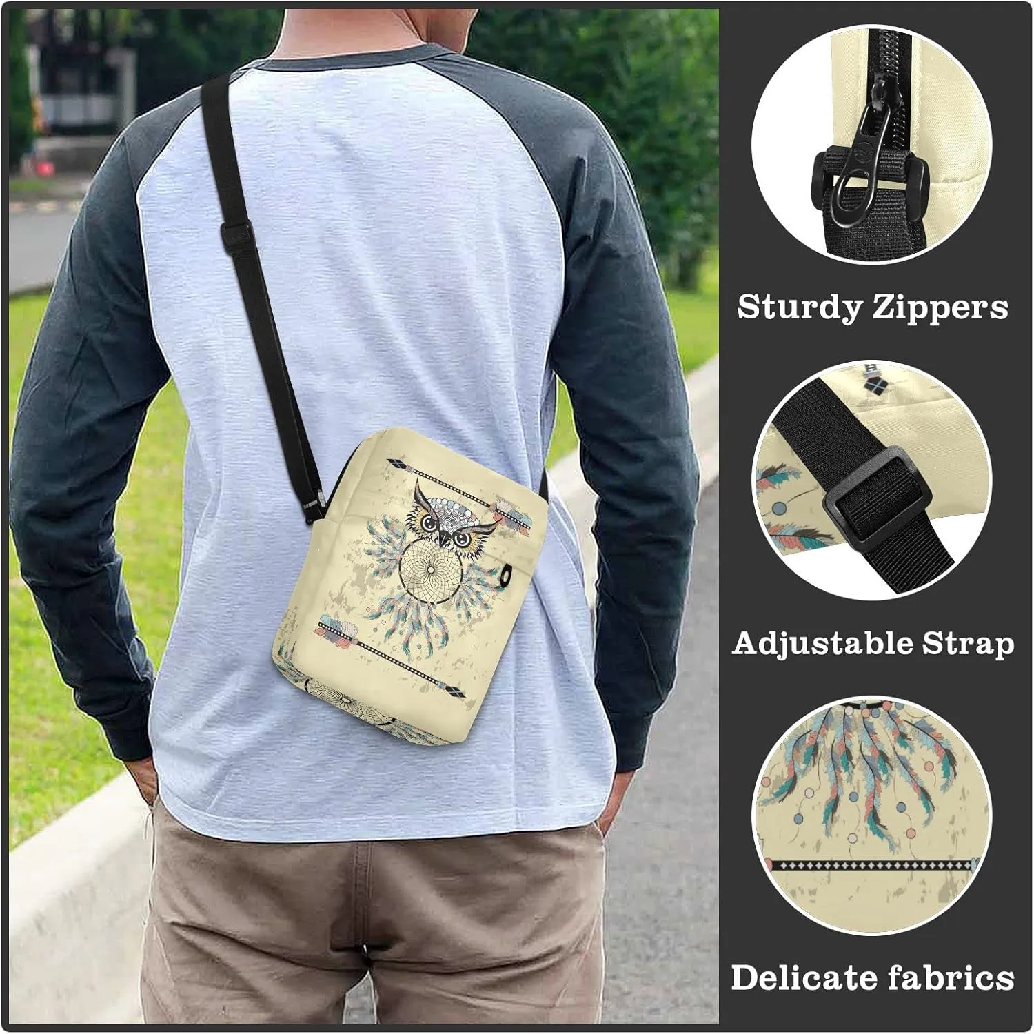 Oyihfvs Messenger Bag, Men's Crossbody Bag, Women's Crossbody Bag with Adjustable Strap
