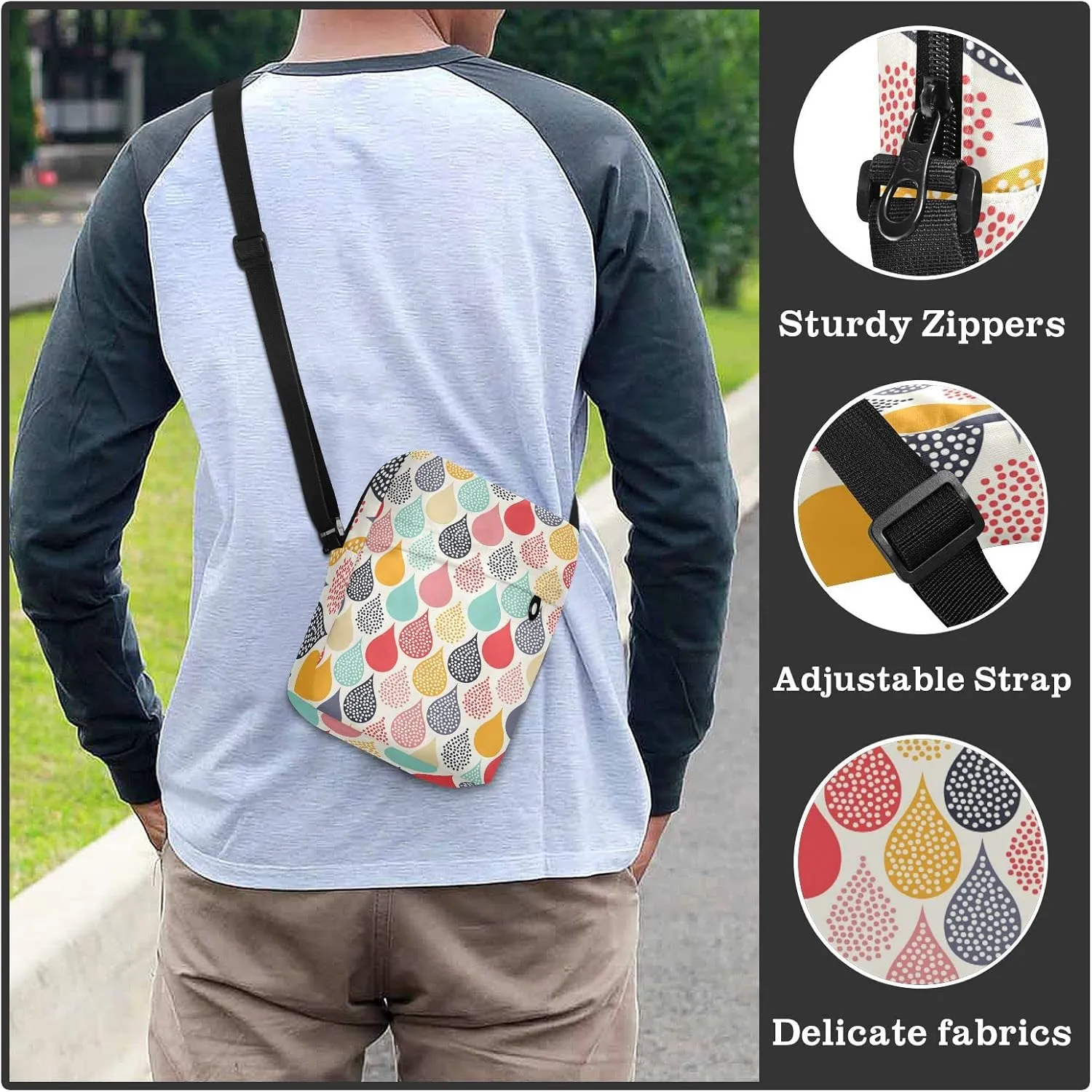Oyihfvs Messenger Bag, Men's Crossbody Bag, Women's Crossbody Bag with Adjustable Strap