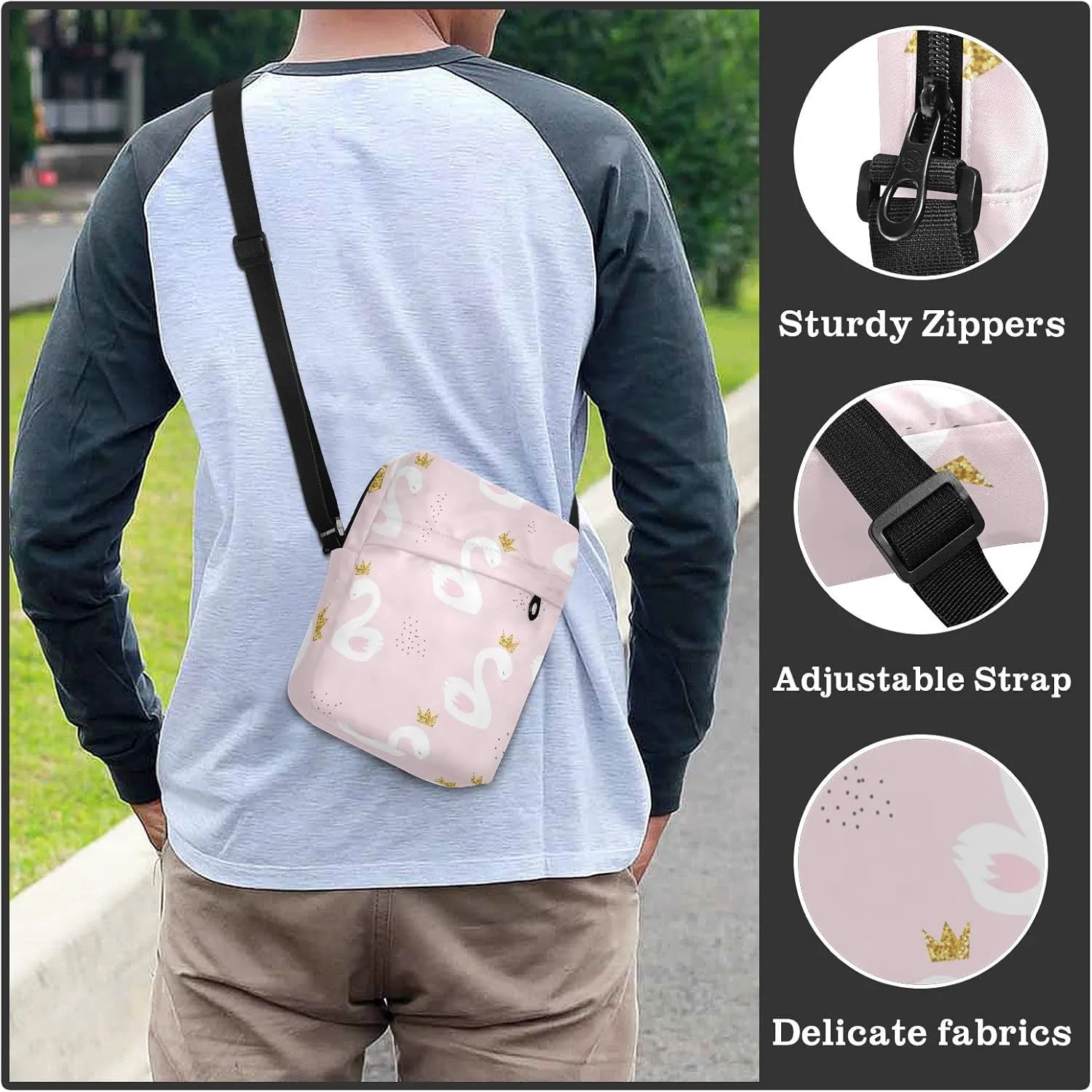 Oyihfvs Messenger Bag, Men's Crossbody Bag, Women's Crossbody Bag with Adjustable Strap