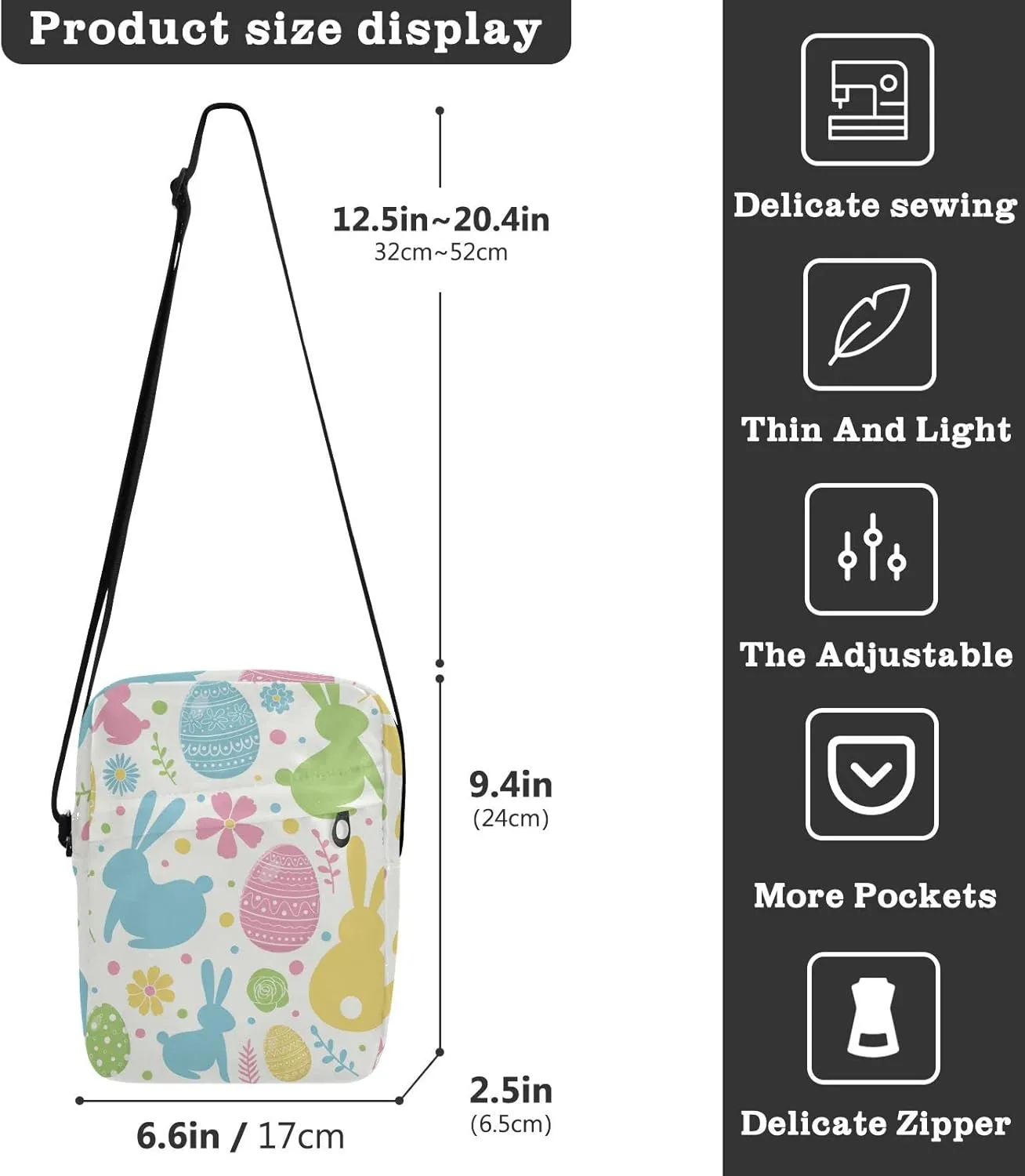 Oyihfvs Messenger Bag, Men's Crossbody Bag, Women's Crossbody Bag with Adjustable Strap