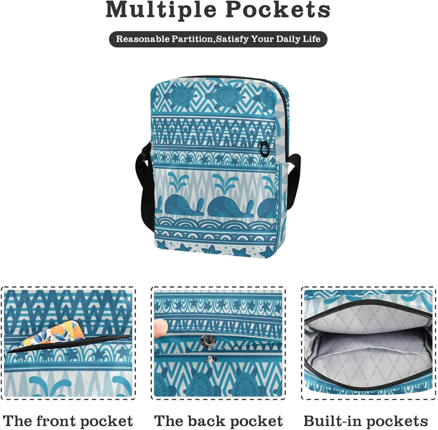Oyihfvs Messenger Bag, Men's Crossbody Bag, Women's Crossbody Bag with Adjustable Strap
