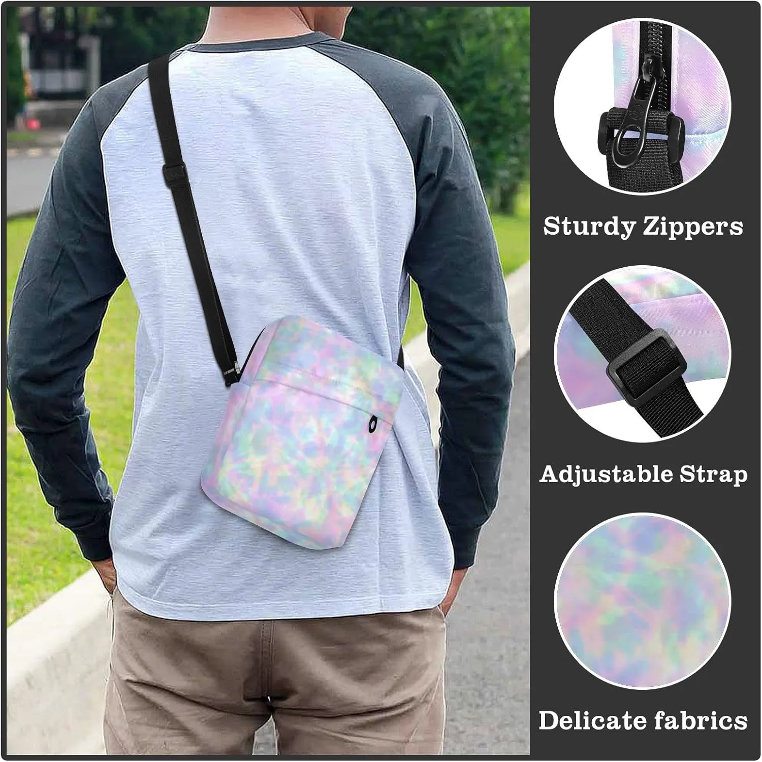 Oyihfvs Messenger Bag, Men's Crossbody Bag, Women's Crossbody Bag with Adjustable Strap