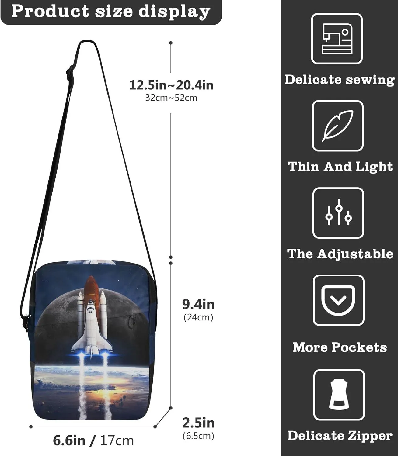 Oyihfvs Messenger Bag, Men's Crossbody Bag, Women's Crossbody Bag with Adjustable Strap