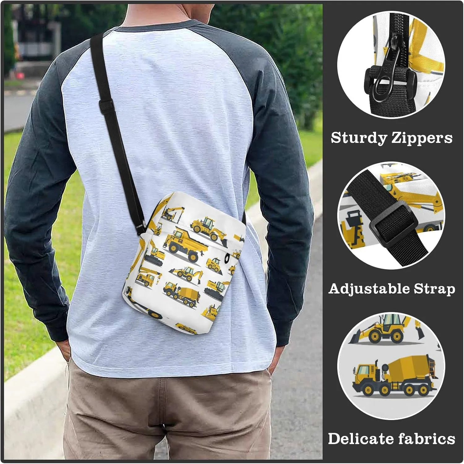 Oyihfvs Messenger Bag, Men's Crossbody Bag, Women's Crossbody Bag with Adjustable Strap