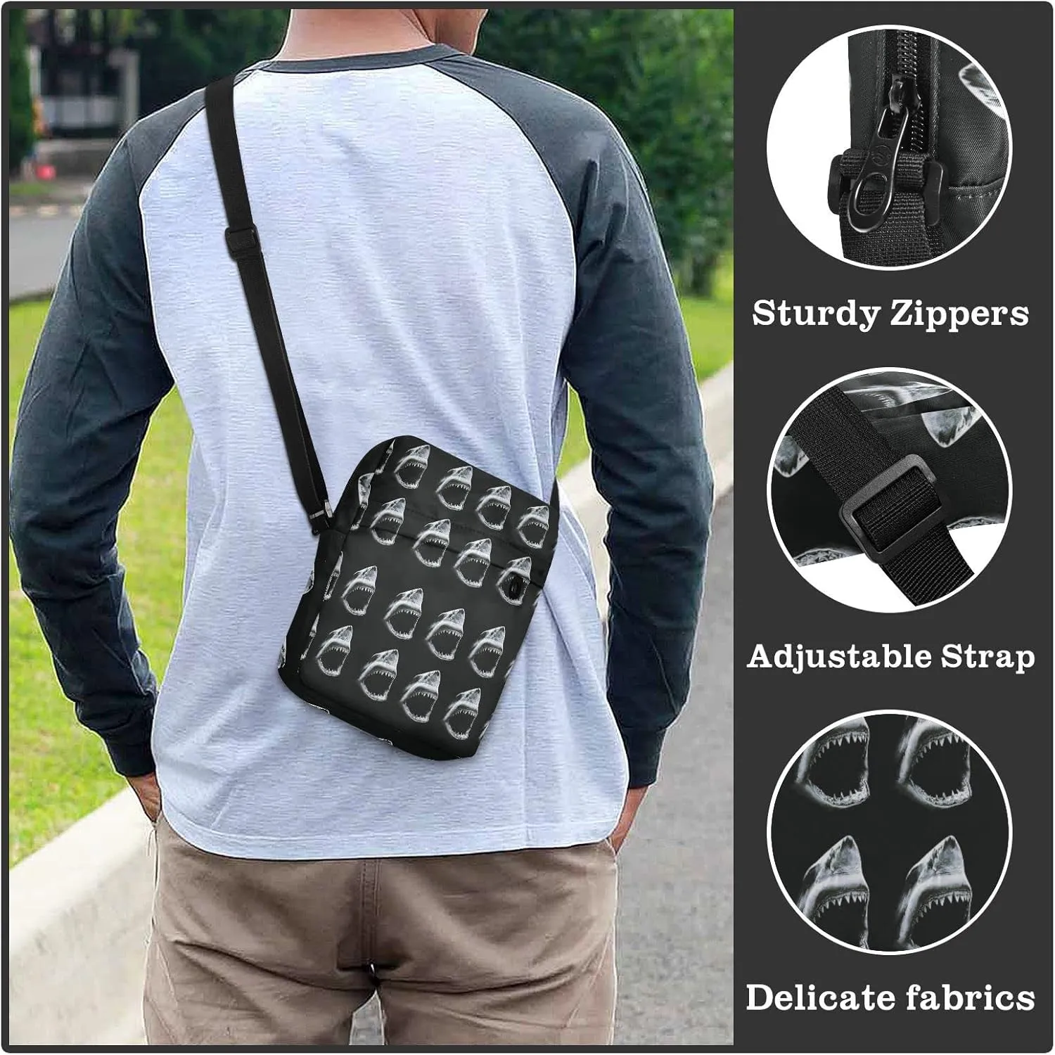 Oyihfvs Messenger Bag, Men's Crossbody Bag, Women's Crossbody Bag with Adjustable Strap