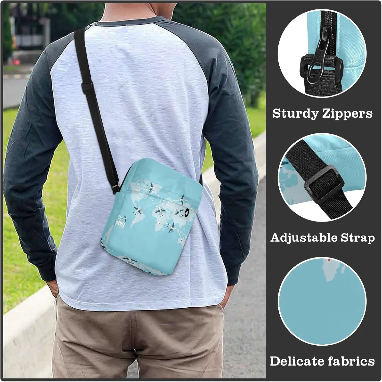 Oyihfvs Messenger Bag, Men's Crossbody Bag, Women's Crossbody Bag with Adjustable Strap