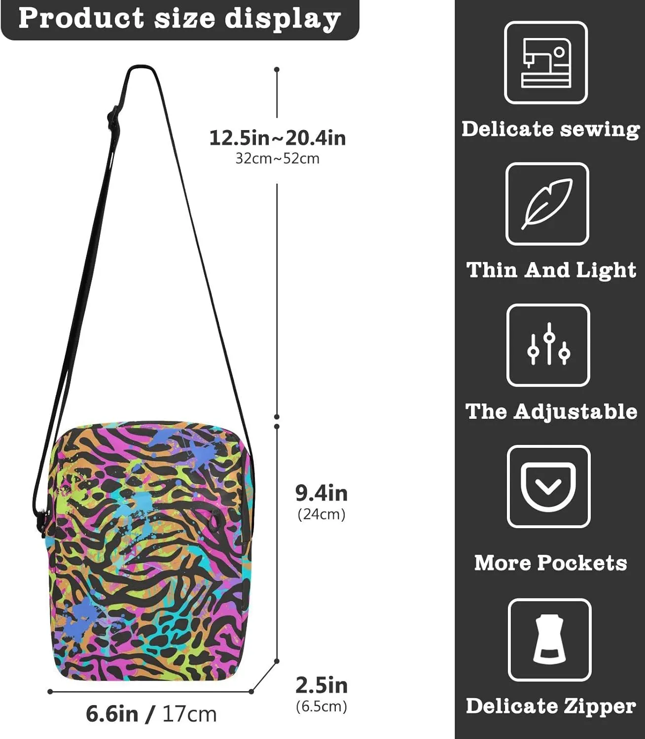 Oyihfvs Messenger Bag, Men's Crossbody Bag, Women's Crossbody Bag with Adjustable Strap