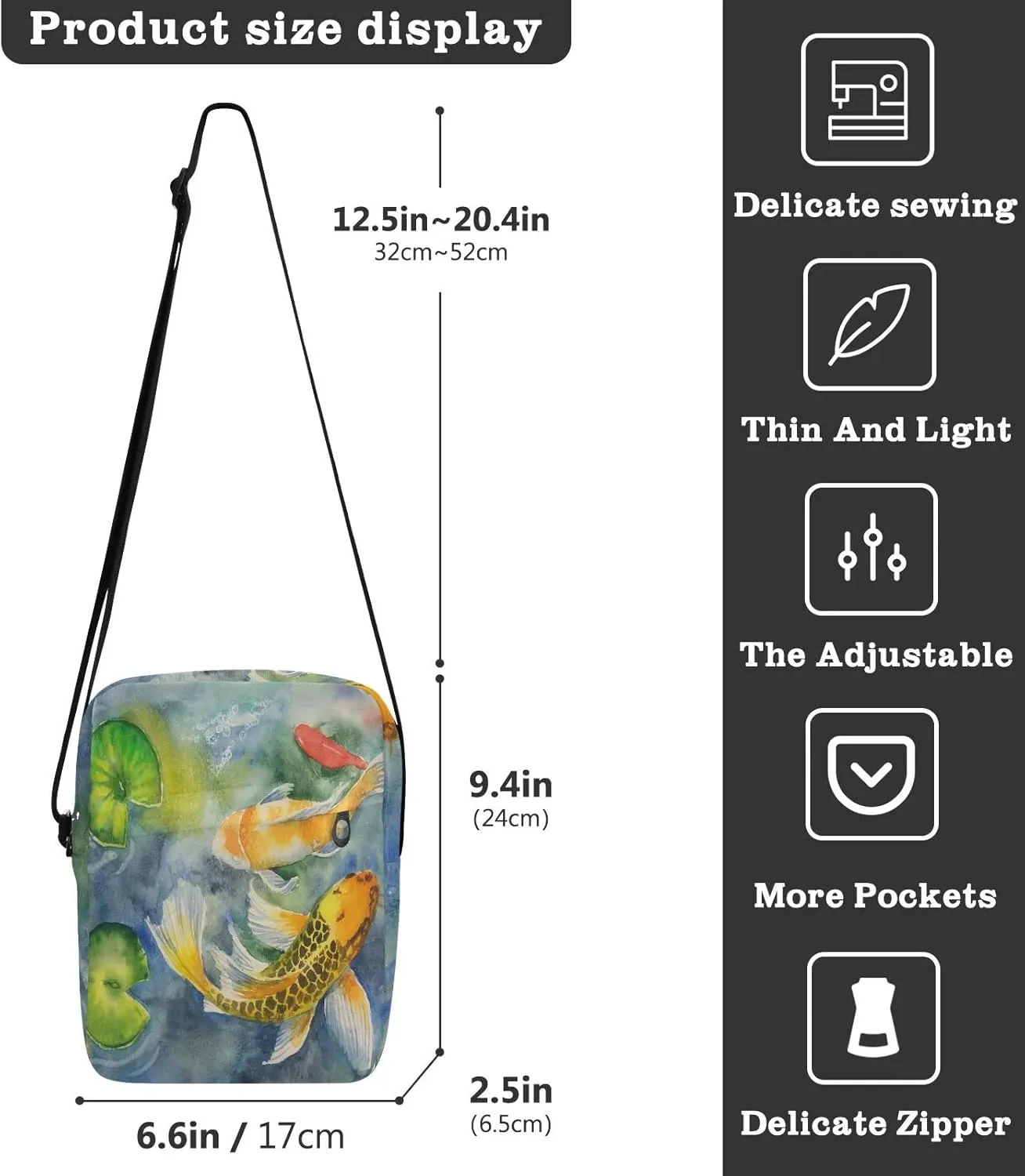 Oyihfvs Messenger Bag, Men's Crossbody Bag, Women's Crossbody Bag with Adjustable Strap