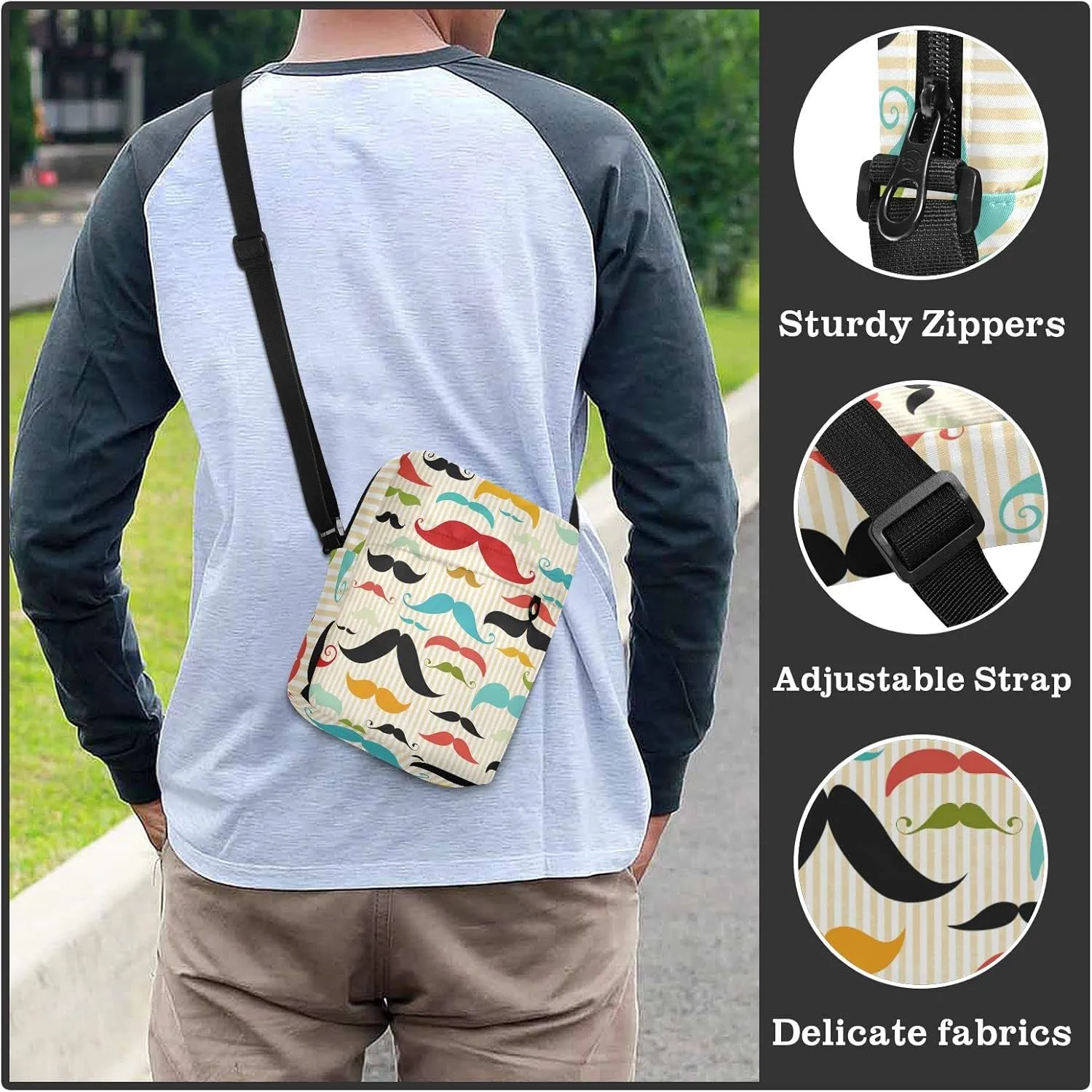Oyihfvs Messenger Bag, Men's Crossbody Bag, Women's Crossbody Bag with Adjustable Strap