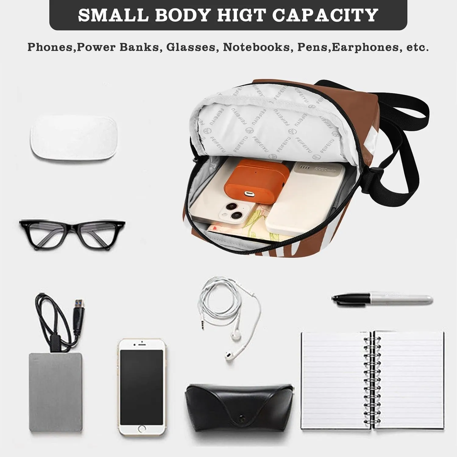 Oyihfvs Messenger Bag, Men's Crossbody Bag, Women's Crossbody Bag with Adjustable Strap