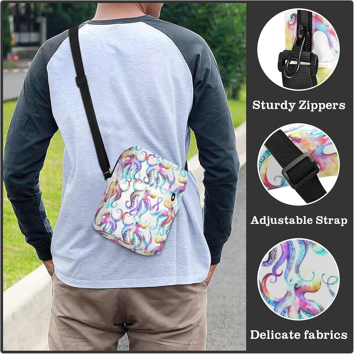 Oyihfvs Messenger Bag, Men's Crossbody Bag, Women's Crossbody Bag with Adjustable Strap