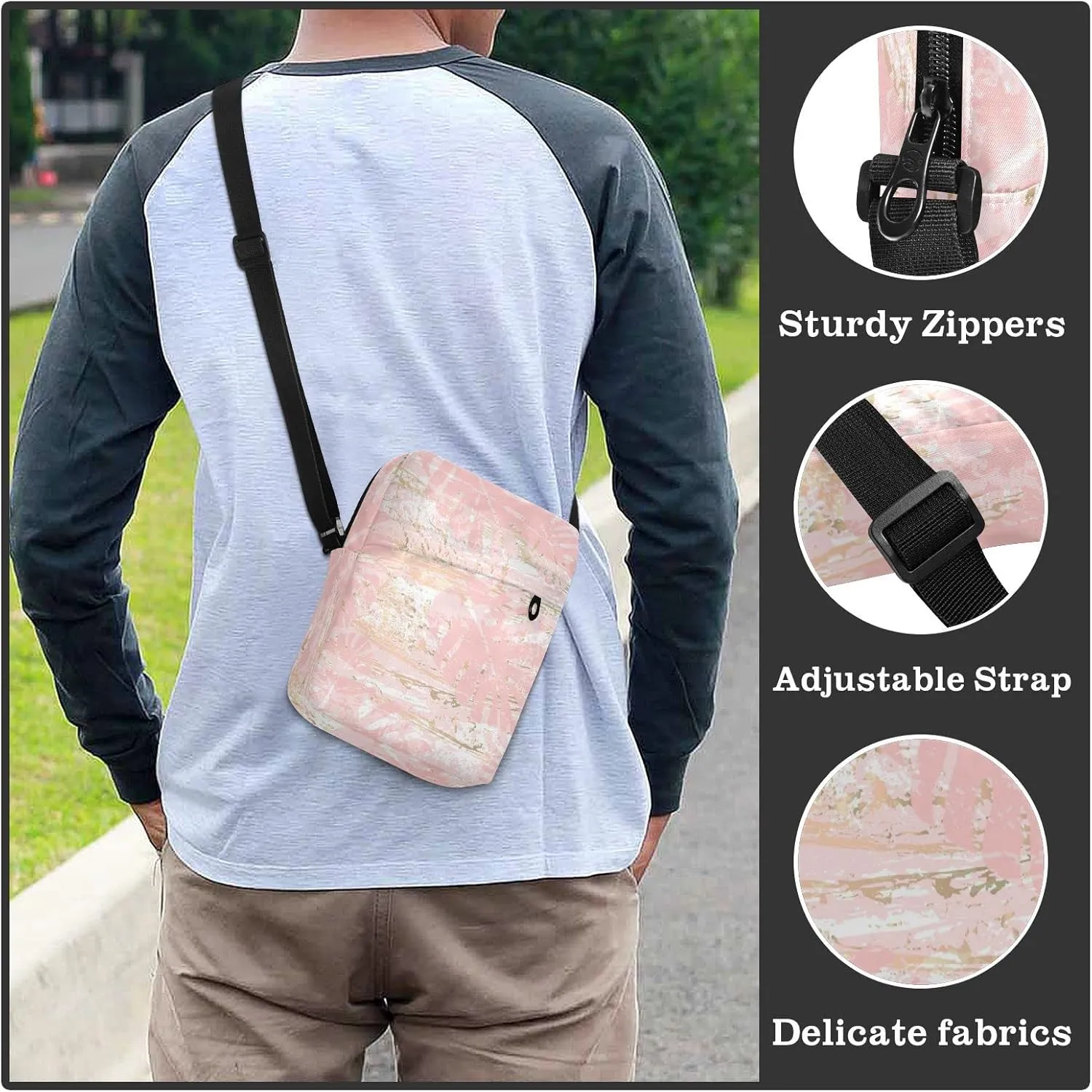 Oyihfvs Messenger Bag, Men's Crossbody Bag, Women's Crossbody Bag with Adjustable Strap