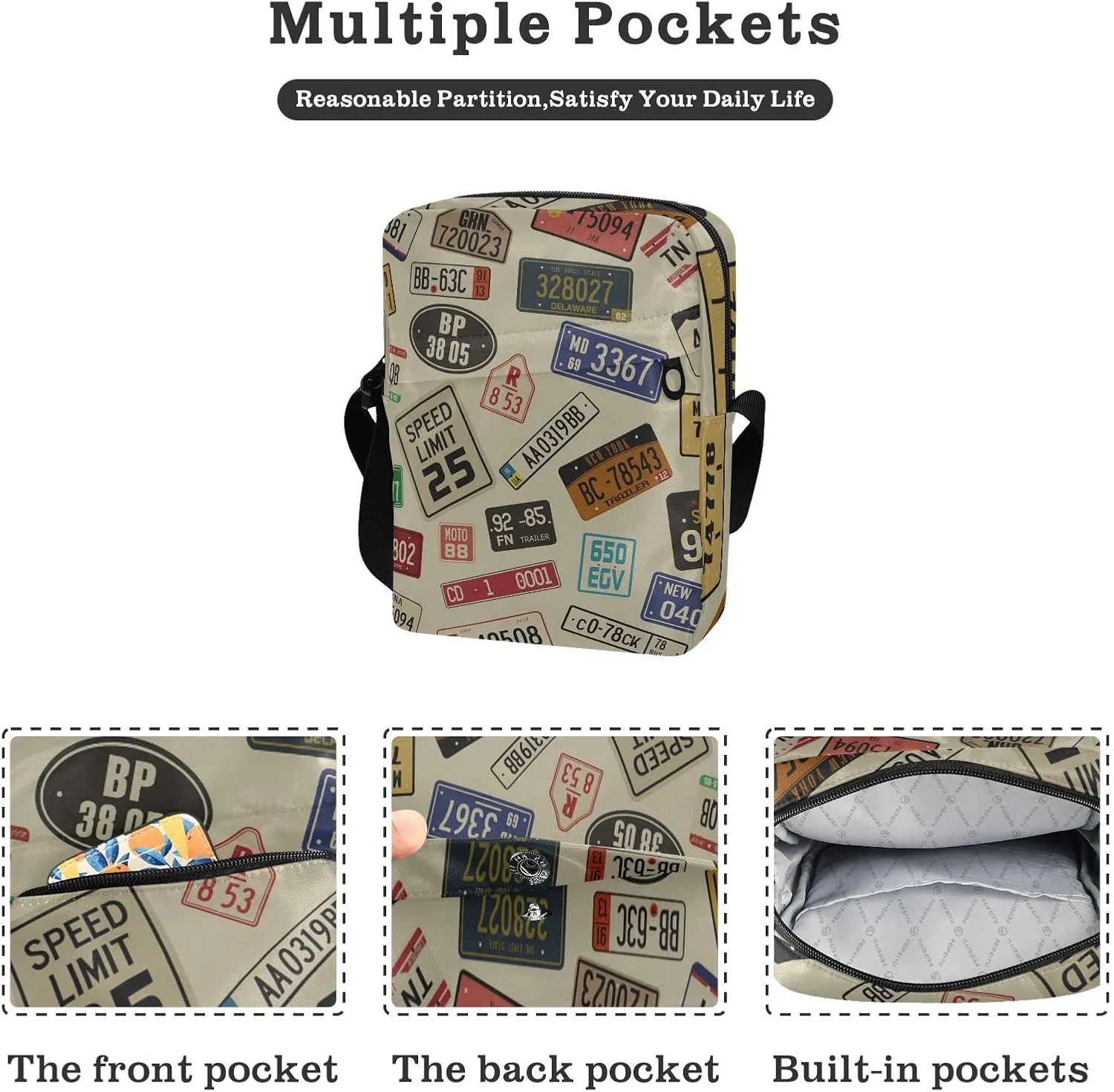 Oyihfvs Messenger Bag, Men's Crossbody Bag, Women's Crossbody Bag with Adjustable Strap