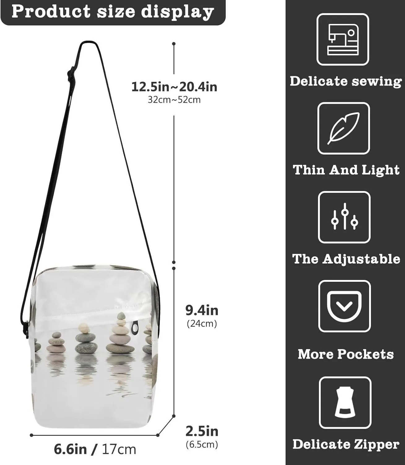 Oyihfvs Messenger Bag, Men's Crossbody Bag, Women's Crossbody Bag with Adjustable Strap