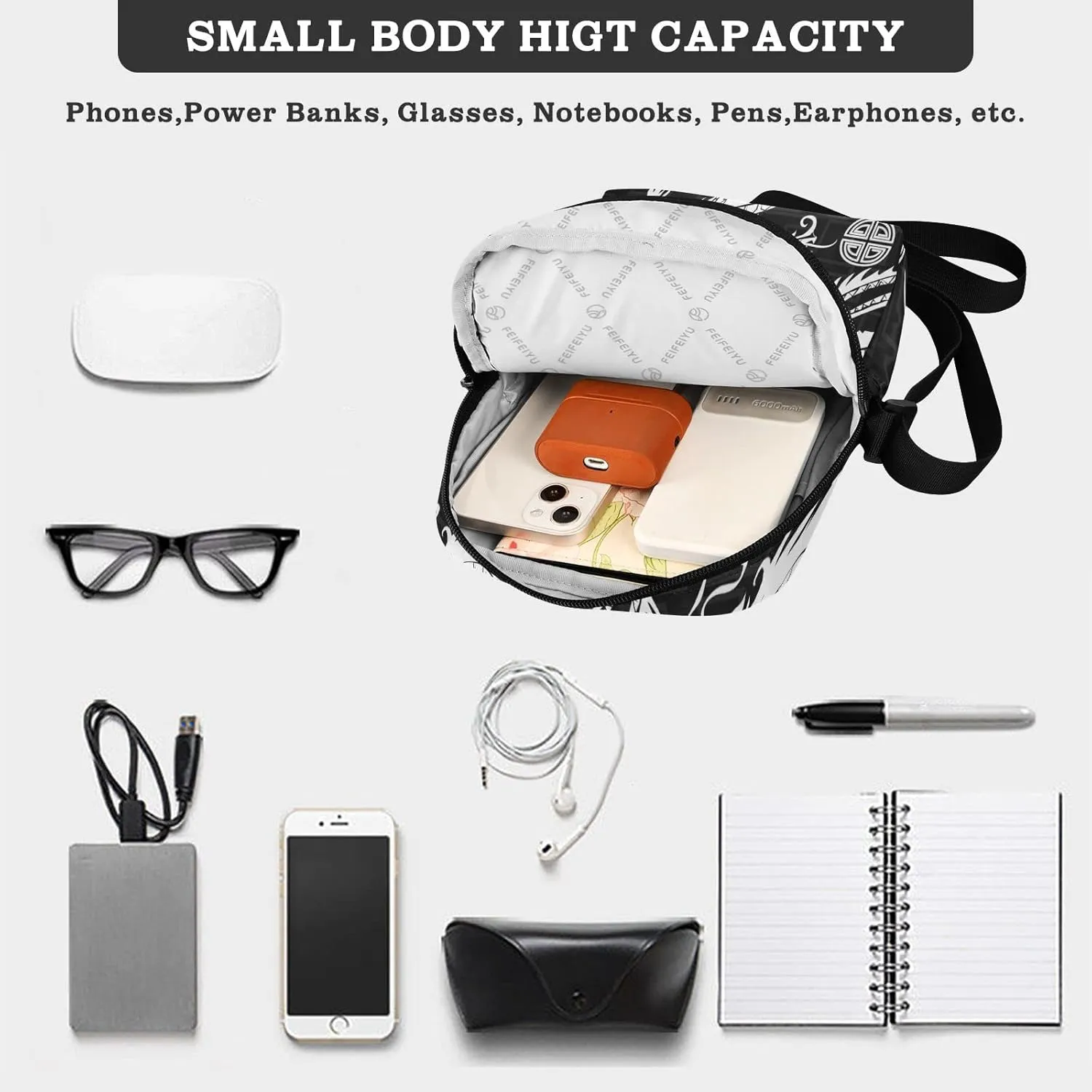Oyihfvs Messenger Bag, Men's Crossbody Bag, Women's Crossbody Bag with Adjustable Strap