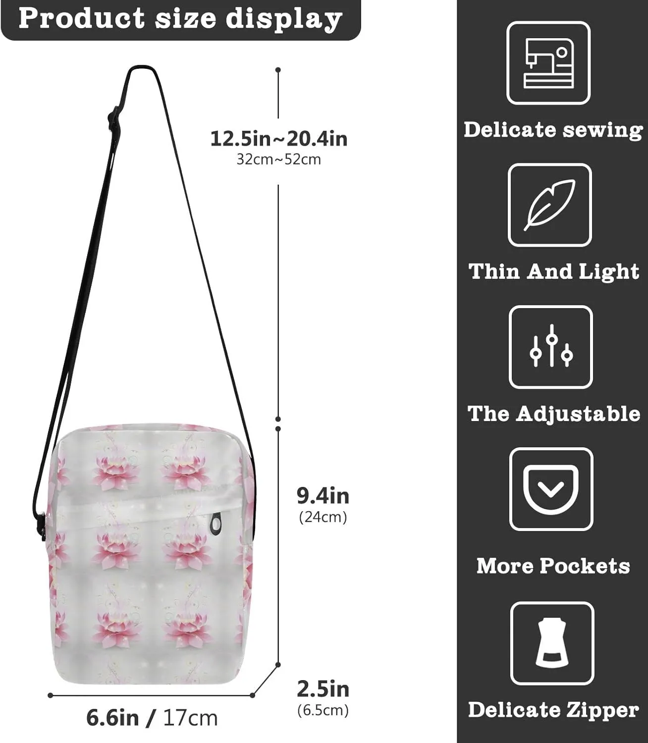 Oyihfvs Messenger Bag, Men's Crossbody Bag, Women's Crossbody Bag with Adjustable Strap